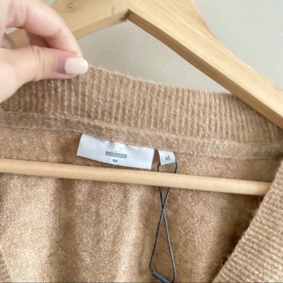 MINIMUM Brown Moffie Button Alpaca Cardigan - Picture 4 of 11